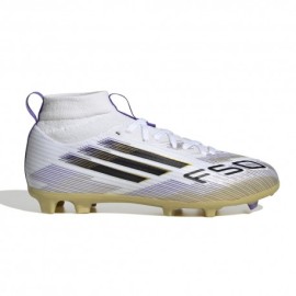 ADIDAS F50 Mid League Fg Mg Bianco Oro - Scarpe Da Calcio Bambino