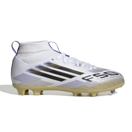 ADIDAS F50 Mid League Fg Mg Bianco Oro - Scarpe Da Calcio Bambino
