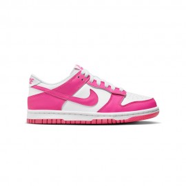 Dunk Low Gs bianco fucsia