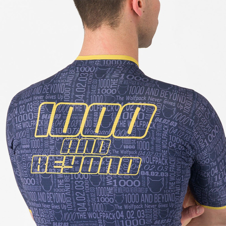 Castelli Maglia Ciclismo Wolfpack 1000 Victory Blu Oro Uomo