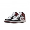 Nike Air Jordan 1 Mid Se Gs Bianco Bordeaux Nero - Sneakers Bambino