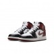 Nike Air Jordan 1 Mid Se Gs Bianco Bordeaux Nero - Sneakers Bambino