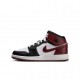 Nike Air Jordan 1 Mid Se Gs Bianco Bordeaux Nero - Sneakers Bambino