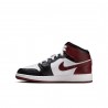 Nike Air Jordan 1 Mid Se Gs Bianco Bordeaux Nero - Sneakers Bambino