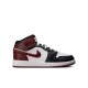 Nike Air Jordan 1 Mid Se Gs Bianco Bordeaux Nero - Sneakers Bambino