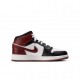 Nike Air Jordan 1 Mid Se Gs Bianco Bordeaux Nero - Sneakers Bambino