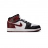 Nike Air Jordan 1 Mid Se Gs Bianco Bordeaux Nero - Sneakers Bambino
