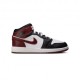 Nike Air Jordan 1 Mid Se Gs Bianco Bordeaux Nero - Sneakers Bambino