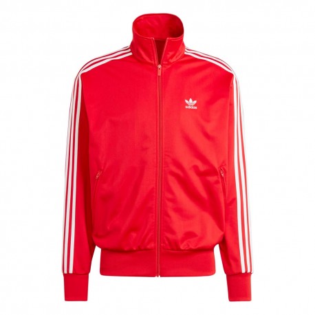 Adidas Uomo Rosso Giacca A Maniche Lunghe Con Zip E Stampa Logo A Tre Strisce Originals Da Giacca Cremisi Ij7060 Cm - Immagine 2