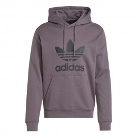 ADIDAS Originals Trefoil Felpa Con Cappuccio Grigio Uomo