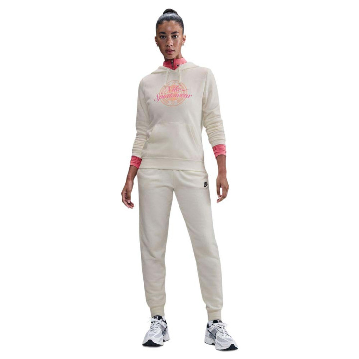 Nike Sportswear Club Felpa Con Cappuccio Bianco Donna