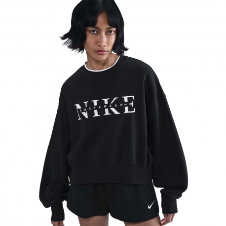 Nike Felpa Giro Nero Donna
