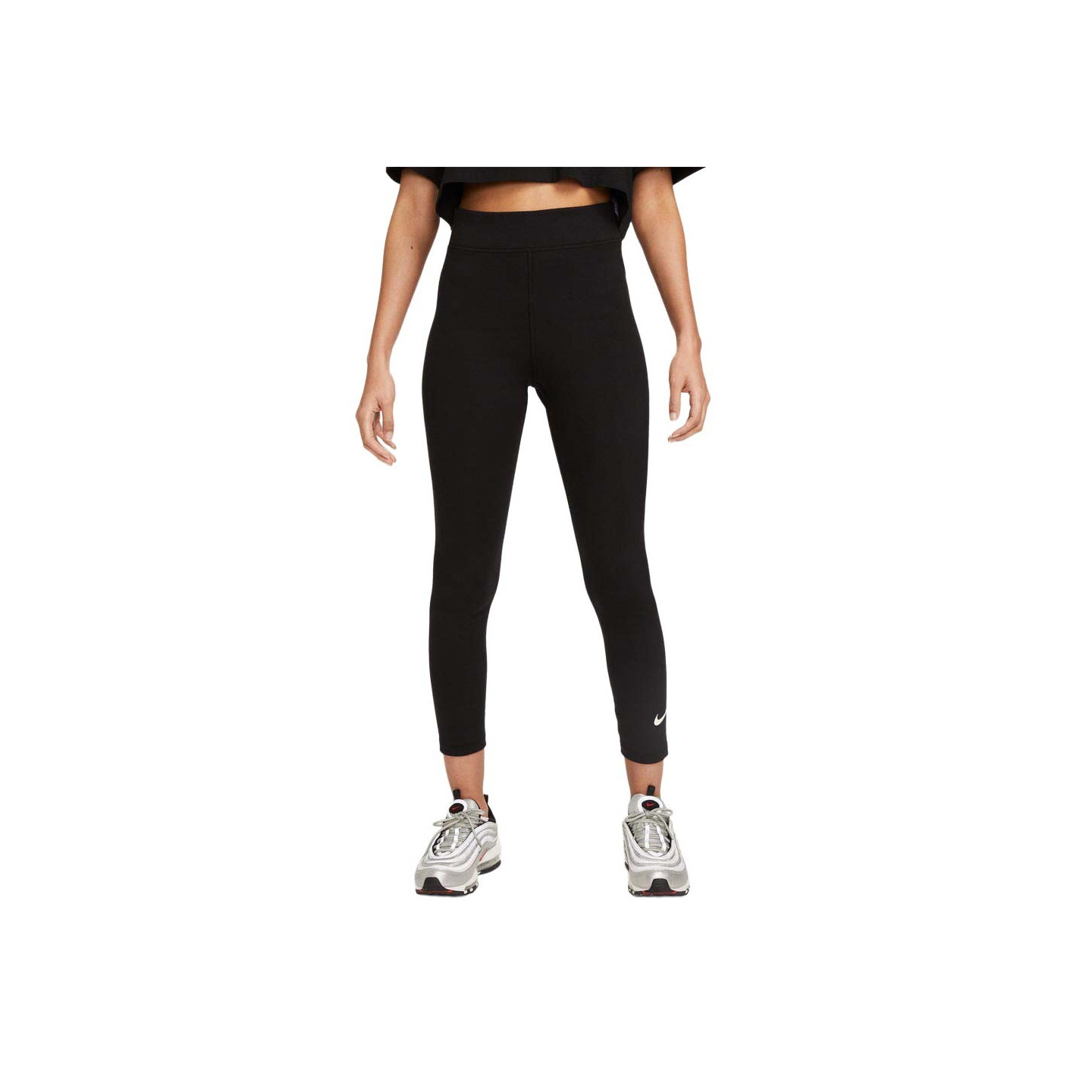 Pantaloni Nike W Nsw Nk Clsc Hr 7/8 Tight Lbr Donna Nero Piccolo - Immagine 3
