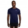 Nike T-Shirt Running Miler Breathe Blue Void Argento Uomo
