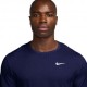 Nike T-Shirt Running Miler Breathe Blue Void Argento Uomo