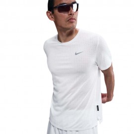 Nike T-Shirt Running Miler Breathe Sum Bianco Argento Uomo