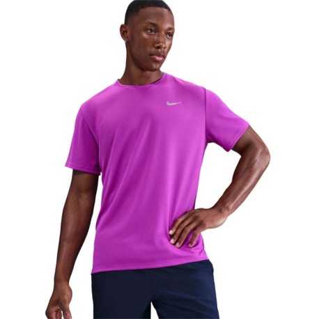 Nike T-Shirt Running Miler Purple Argento Uomo