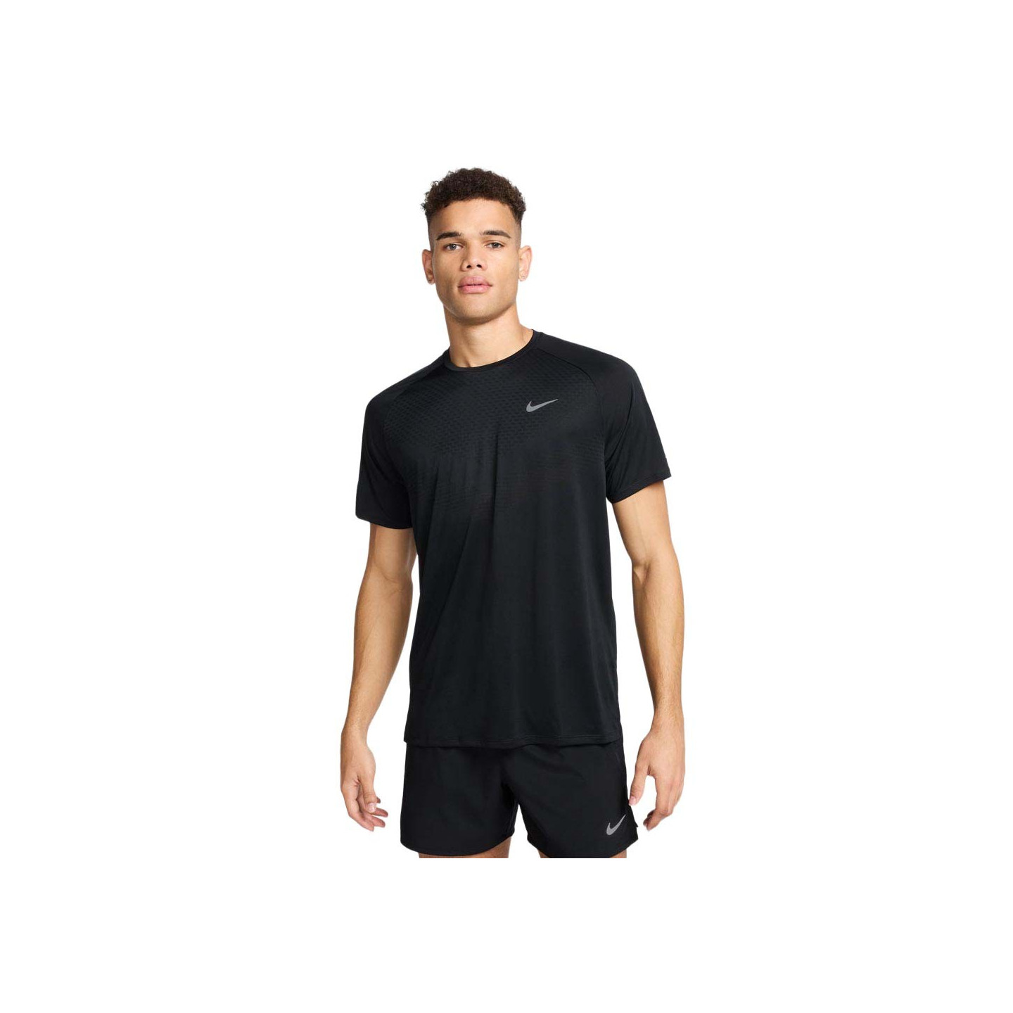 Nike Running Uomo Nero - Stride Dri-Fit - T-Shirt Nera - Immagine 3