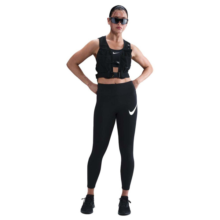 Nike Tight 7 8 Tempo Swoosh Run Nero Argento Donna