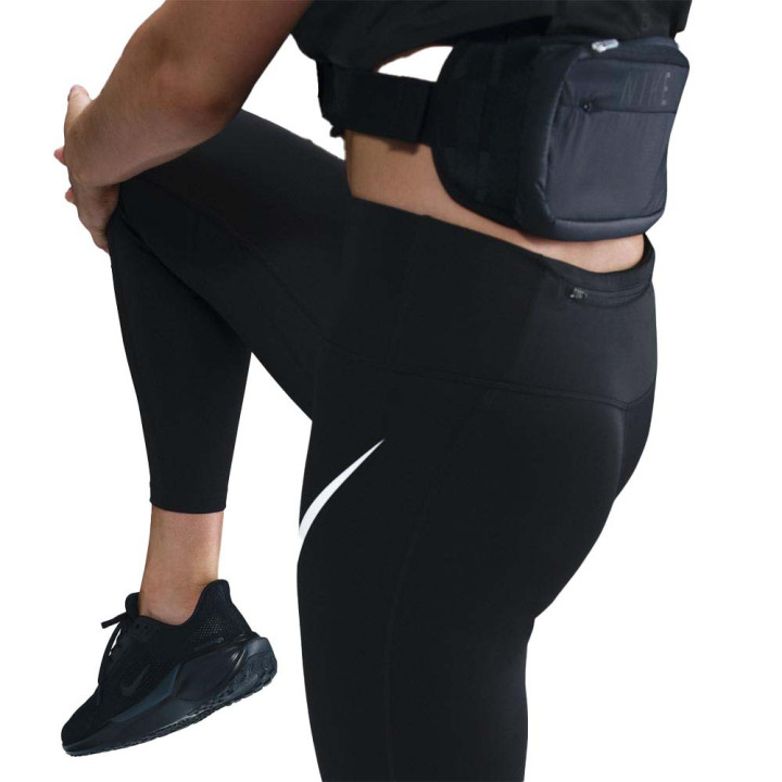 Nike Tight 7 8 Tempo Swoosh Run Nero Argento Donna
