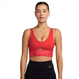 Nike Pro Indy Plunge Reggiseno Sportivo Rosso Donna