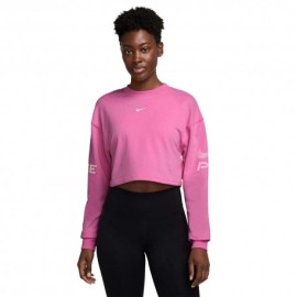 Nike Pro Felpa Palestra Giro Rosa Donna