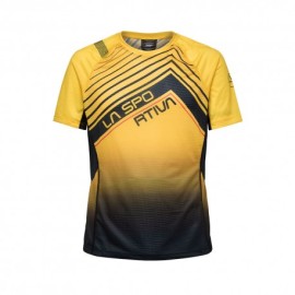 La Sportiva T-Shirt Trail Running Wave Giallo Nero Uomo