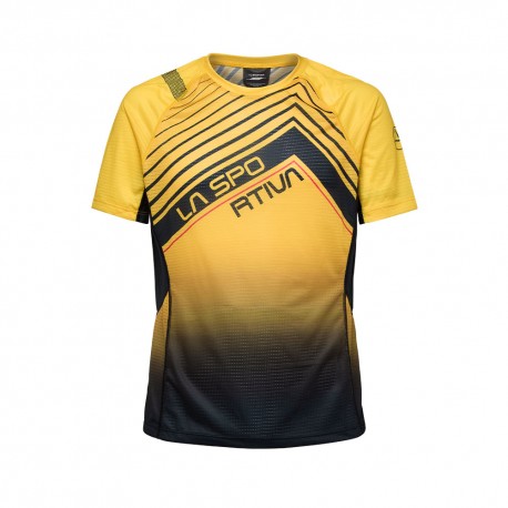 La Sportiva T-Shirt Trail Running Wave Giallo Nero Uomo