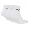 Nike Calze Palestra Tris Pack Quarter Bianco