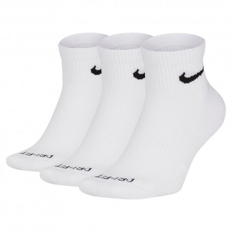 Nike Calze Palestra Tris Pack Quarter Bianco
