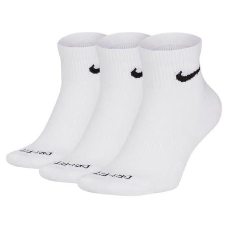 Nike Calze Palestra Tris Pack Quarter Bianco
