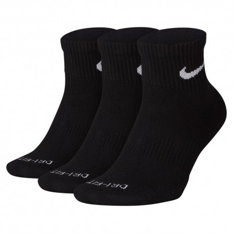 Nike Calze Palestra Tris Pack Quarter Nero