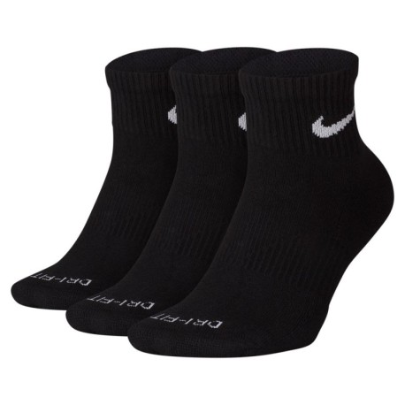 Nike Calze Palestra Tris Pack Quarter Nero