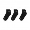 Nike Calze Palestra Tris Pack Quarter Nero
