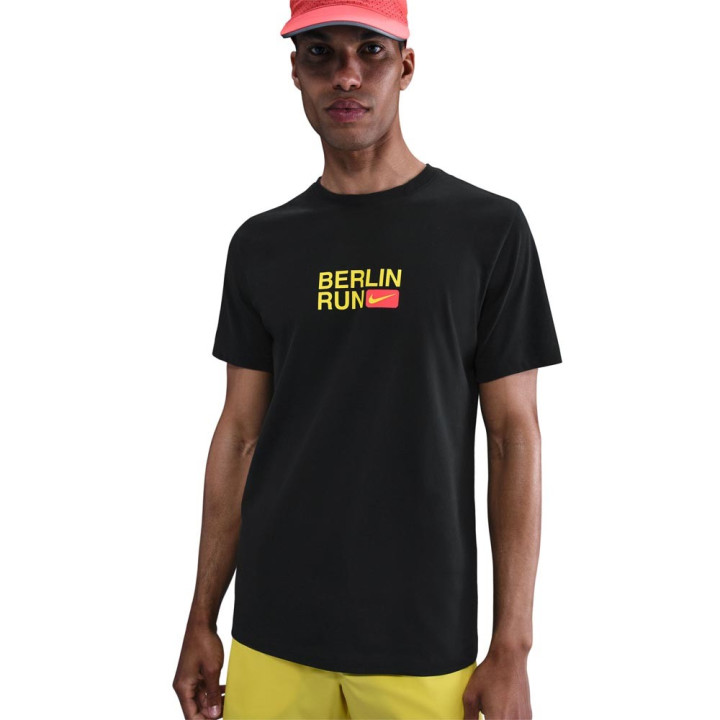 Nike T-Shirt Running City Marathon Dri-Fit Nero Lightening Uomo