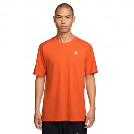 Nike T-Shirt Trail Running Acg Solar Chase  Arancio Bianco Uomo