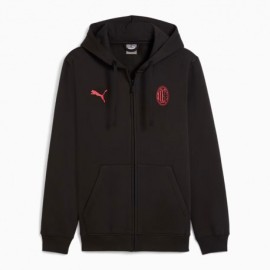Puma Felpa Calcio Con Cerniera Ac Milan Ess Nero Rosso Uomo
