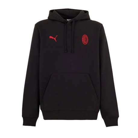 Puma Felpa Calcio Ac Milan Ess Nero Rosso Uomo