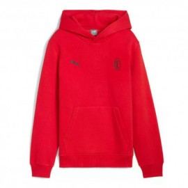 Puma Felpa Calcio Ac Milan Ess Rosso Nero Bambino