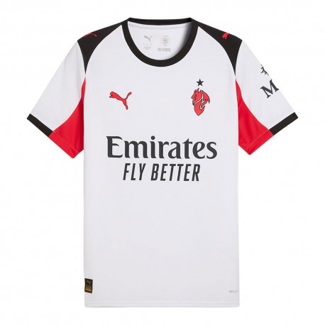 Puma Maglia Maniche Corte Ac Milan Away 25-26 Bianco Rosso Uomo