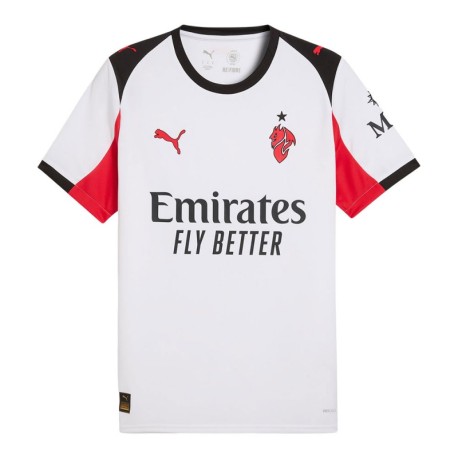 Puma Maglia Maniche Corte Ac Milan Away 25-26 Bianco Rosso Uomo