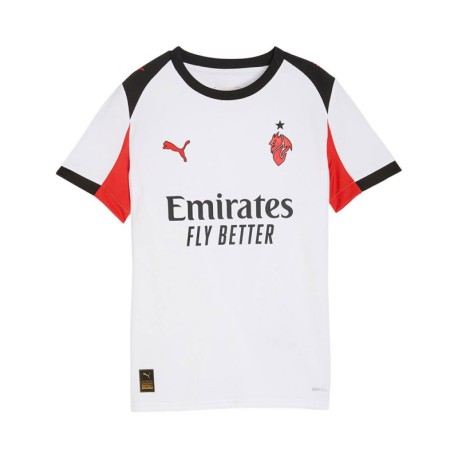 Puma Maglia Maniche Corte Ac Milan Away 25-26 Bianco Rosso Bambino