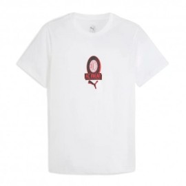 Puma Maglia Maniche Corte Ac Milan Culture Bianco Rosso Uomo