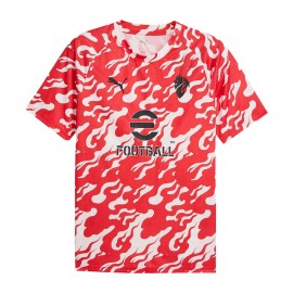 Maniche Corte Ac Milan Pre Match Away 25-26 bianco rosso