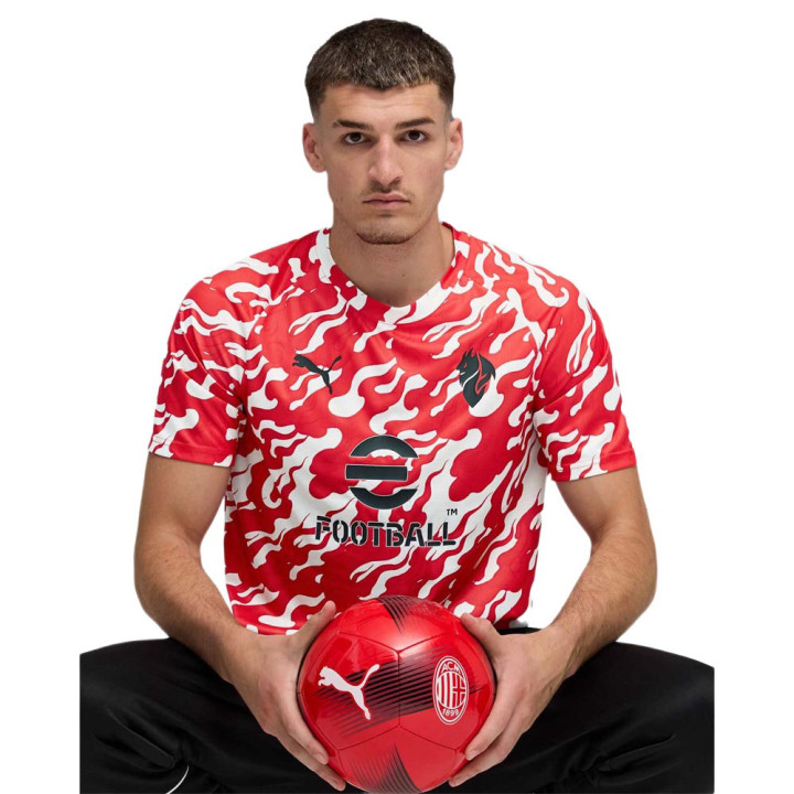 Puma Maglia Maniche Corte Ac Milan Pre Match Away 25-26 Bianco Rosso Uomo