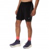 Asics Pantaloncini Running Road 2In1 7" Performance Nero Graphite Grigio Uomo