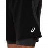 Asics Pantaloncini Running Road 2In1 7" Performance Nero Graphite Grigio Uomo