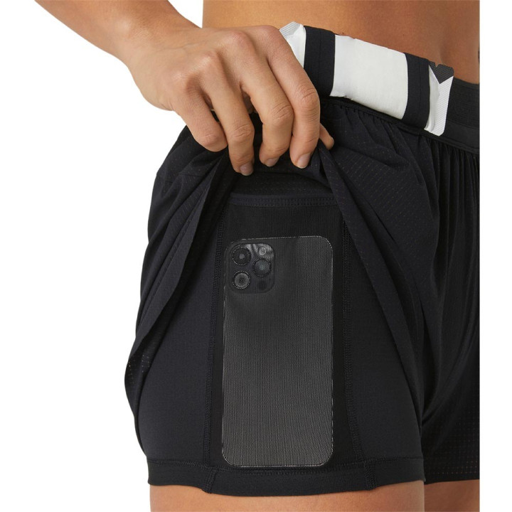 Asics Pantaloncini Running Split Metarun Performance Nero Donna