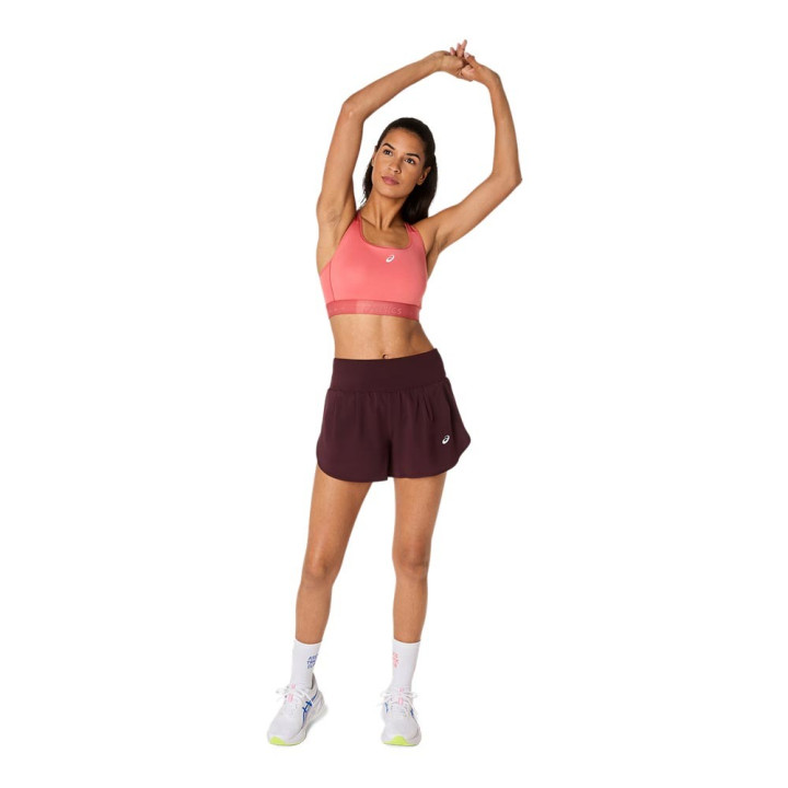 Asics Reggiseno Sportivo Road Compression Dark Rosa Clay Donna