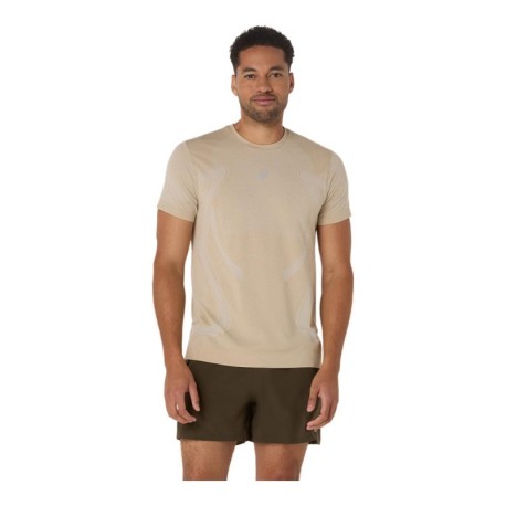 Asics T-Shirt Running Road Seamless Cream Uomo